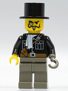 Minifig   adv025 Lord Sam Sinister / Baron von Barron - Black Shirt, Dark Gray Legs, Black Top Hat