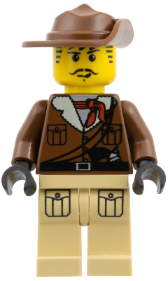 Minifig   adv037 Johnny Thunder with Tan Legs with Pockets and Black Hands