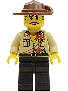 Minifig  Lego Adventurers adv051 Johnny Thunder in Desert Outfit with Cleft Chin (Orient Expedition)