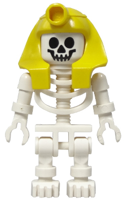 Minifig   gen008 Skeleton with Standard Skull, Yellow Mummy Headdress
