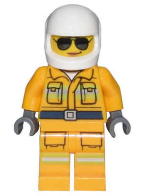 Fire Minifigures Lego Reflective Stripes Smirk Stubble Beard cty0093 