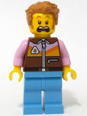  cty1734 Camper - Male, Reddish Brown Jacket, Medium Blue Legs, Medium Nougat Tousled Hair