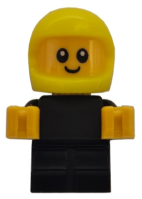 Minifig Lego City cty1942 Driver Junior - Black Body, Neon Yellow Helmet (Firefighter)