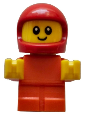 Minifig cty1943 Driver Junior - Reddish Orange Body, Red Helmet (Construction Worker)