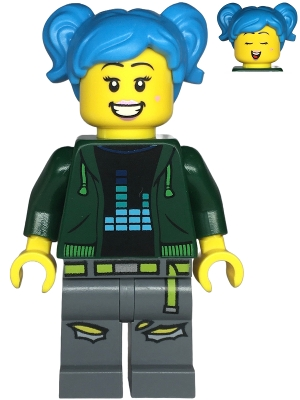 Lego Creator twn475 Poppy Starr - Dark Green Hoodie, Dark Bluish Gray Legs