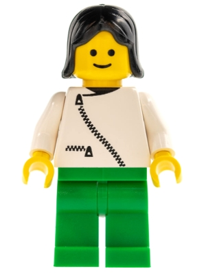 Lego Harry Potter zip036 Jacket with Zipper - White, Green Legs, Black Female Hair