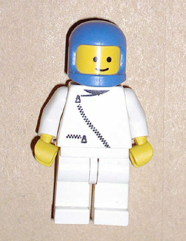 Lego City zip043 Jacket with Zipper - White, White Legs, Blue Classic Helmet