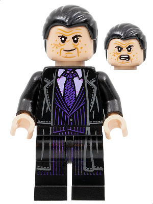 Lego MINIFIGURE The Joker - Dark Pink Suit, Open Mouth Grin Closed Mouth