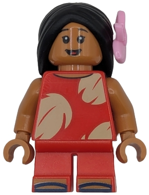 Minifig LEGO Disney dis211 Lilo - Short Legs, Bright Pink Flower