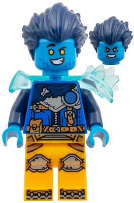 Minifig  Lego Dreamzzz drm099  Logan - Trans-Light Blue Shoulder Armor, Bright Light Orange Legs