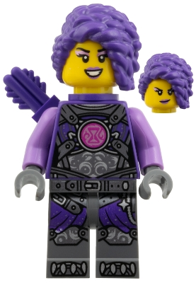 Minifig  Lego Dreamzzz drm100  Zoey - Dark Purple Quiver, Medium Lavender Sleeves Pattern