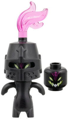 Minifig  Lego Dreamzzz drm107  Grimspawn - Black Helmet Castle Closed, Trans-Dark Pink Plume, Forehead Tattoo