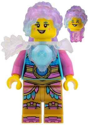 Minifig  Lego Dreamzzz drm111  Izzie - Satin Trans-Clear Armor with Satin Trans-Light Blue Gem