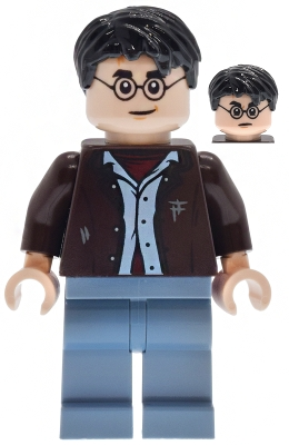 Minifig  Lego Harry Potter hp597  Harry Potter - Dark Brown Open Jacket, Sand Blue Legs