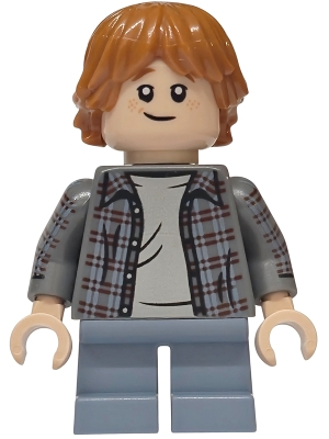 Minifig  Lego Harry Potter hp612  Ron Weasley - Plaid Shirt, Printed Arms, Sand Blue Short Legs