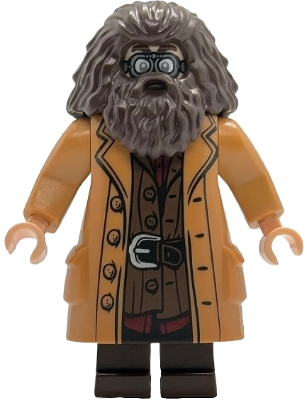 Minifig  Lego Harry Potter hp613  Rubeus Hagrid - Medium Nougat Topcoat with Buttons, Goggles