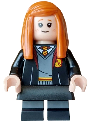 Minifig LEGO Harry Potter hp627 Ginny Weasley - Gryffindor Robe Open, Black Short Legs, Skirt