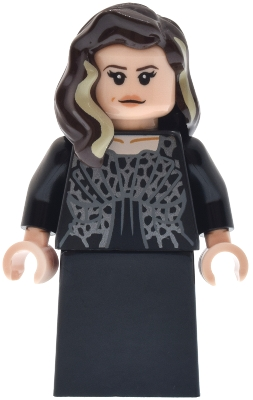 Minifig LEGO Harry Potter hp635 Narcissa Malfoy - Dress with Dark Silver Highlights, Black Skirt, Smile
