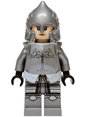 Minifig  LEGO Icons lor156  Soldier of Gondor - Light Nougat Head, Dark Tan Eyebrows