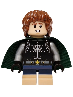 Minifig  LEGO Icons lor159  Peregrin Took (Pippin) - Black Surcoat, Dark Green Cape