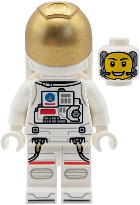 Minifig  LEGO Icons twn555  Space Shuttle Astronaut - Male, White Suit with Blue Logo, Balaclava