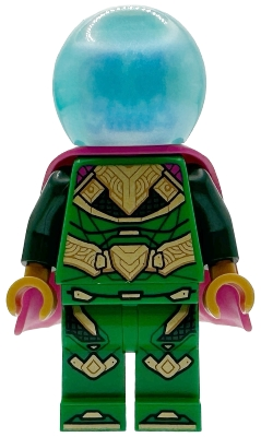 Minifig  Lego Marvel Super Heroes sh1101  Mysterio - White Skull Head, Satin Trans-Light Blue Helmet, Rubber Cape