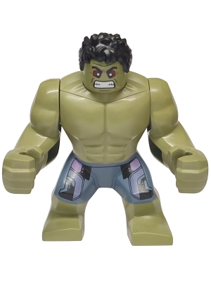 Minifig   sh1104  Hulk - Giant, Sand Blue Pants with Lavender Panels, Raging with Clenched Teeth