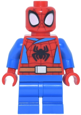 Minifig  Lego Marvel Super Heroes sh1105  Spider-Man (Peter 'Spidey' Parker) - Medium Legs, Black Spider Logo, Dark Orange Belt
