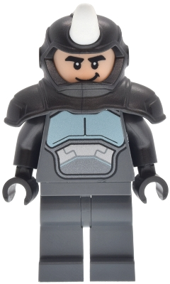 Minifig  Lego Marvel Super Heroes sh1106  Rhino - Shoulder Armor with White Horn, Dark Bluish Gray Legs