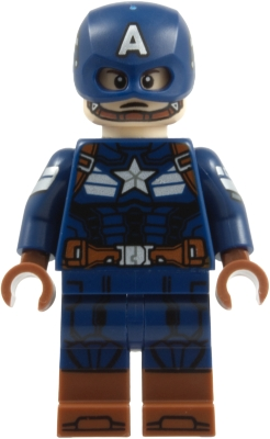 Minifig  LEGO Marvel Super Heroes sh1128  Captain America - Dark Blue Suit, Printed Arms