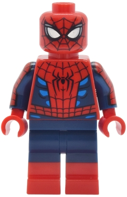 Minifig  LEGO Marvel Super Heroes sh1134  Spider-Man - Suit with Dark Azure Highlights, Printed Dark Blue Arms, Red Boots