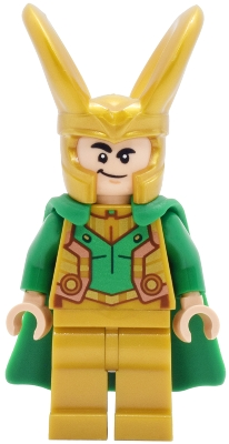 Minifig  LEGO Marvel Super Heroes sh1146  Loki - Pearl Gold Armor, Flexible Rubber Cape