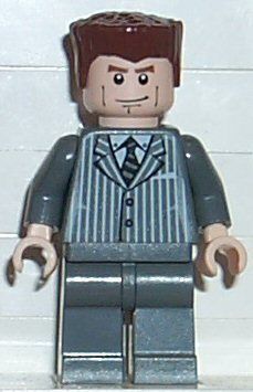 Lego Marvel Super Heroes spd022 Harry Osborn 2, Dark Bluish Gray Suit Torso, Dark Bluish Gray Legs