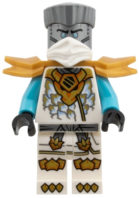 Minifig  Lego Ninjago njo1033  Zane - White Mask, Wide Pearl Gold Shoulder Armor