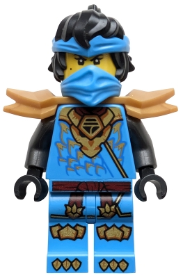 Minifig  Lego Ninjago njo1036  Nya - Dragons Rising, Tunic with Dragon Head, Hair, Wide Pearl Gold Shoulder Armor
