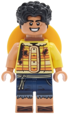Minifig LEGO One Piece op035 Monkey D. Luffy - Yellow Vest, Straw Hat on Back