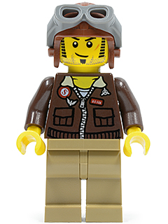 Minifig  Lego Pharaoh's Quest pha001 Jake Raines - Aviator Jacket, Aviator Cap
