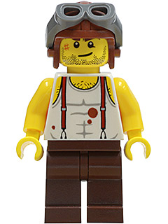Minifig  Lego Pharaoh's Quest pha006 Mac McCloud - Aviator Cap
