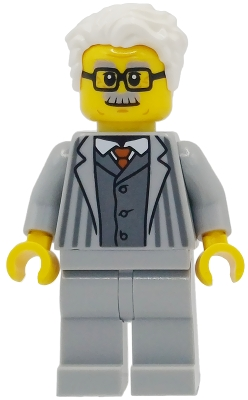 Minifig  Lego Saisonnier hol411  Grandfather - Light Bluish Gray Jacket with Pinstripes and Legs, White Hair
