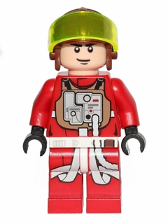 LEGO NEW RED STAR WARS REBEL PILOT MINIFIGURE TORSO WITH REDDISH BROWN HANDS 