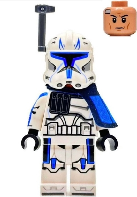 sw1315 Clone Trooper Captain Rex, 501st Legion (Phase 2) - Blue Cloth Pauldron, Rangefinder, Printed White Arms