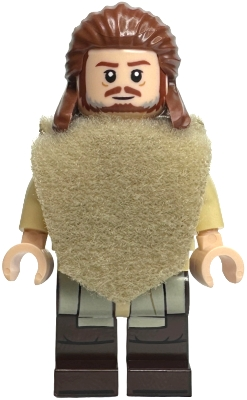 Lego Star Wars sw1334a Qui-Gon Jinn - Dark Brown Legs, Poncho, Reddish Brown Beard