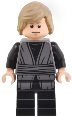 Lego Star Wars sw1370 Luke Skywalker - Dark Bluish Gray Jedi Robe, Printed Legs, Hair with Side Part