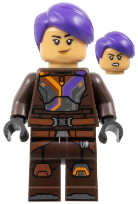 Lego City sw1395 Sabine Wren - Dark Brown Armor, Dark Purple Hair