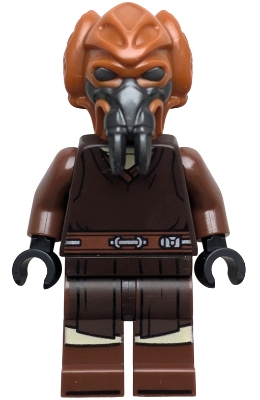 Lego Star Wars sw1414 Plo Koon - Dark Brown Robe, Tan Shirt, Printed Legs
