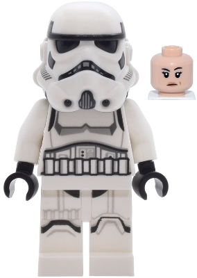 Lego Star Wars sw1456  Imperial Stormtrooper - Female, Dual Molded Helmet with Light Bluish Gray Panels on Back, Shoulder Belts, Light Nougat Head