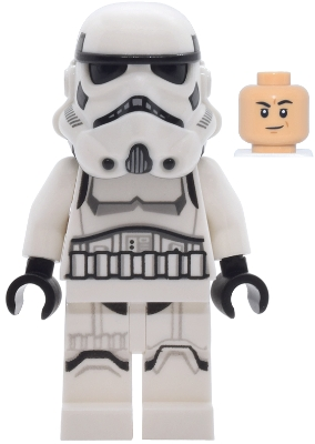 Lego Star Wars sw1463  Imperial Stormtrooper - Male, Dual Molded Helmet with Light Bluish Gray Panels on Back, Shoulder Belts, Medium Tan Head