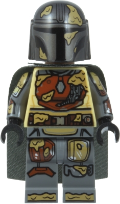 Minifig sw1539 The Mandalorian / Din Djarin / 'Mando' - Brown Durasteel Armor, Printed Arms, Dark Tan Mud Splotches