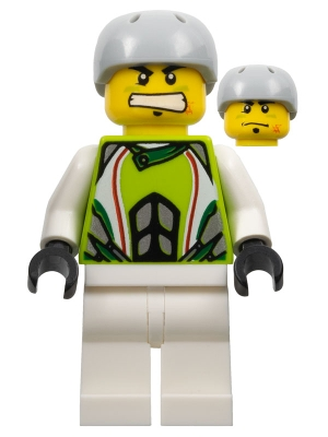 Lego City wr026 Team X-treme Daredevil 1 (REX-treme) - Sports Helmet, Plain White Legs