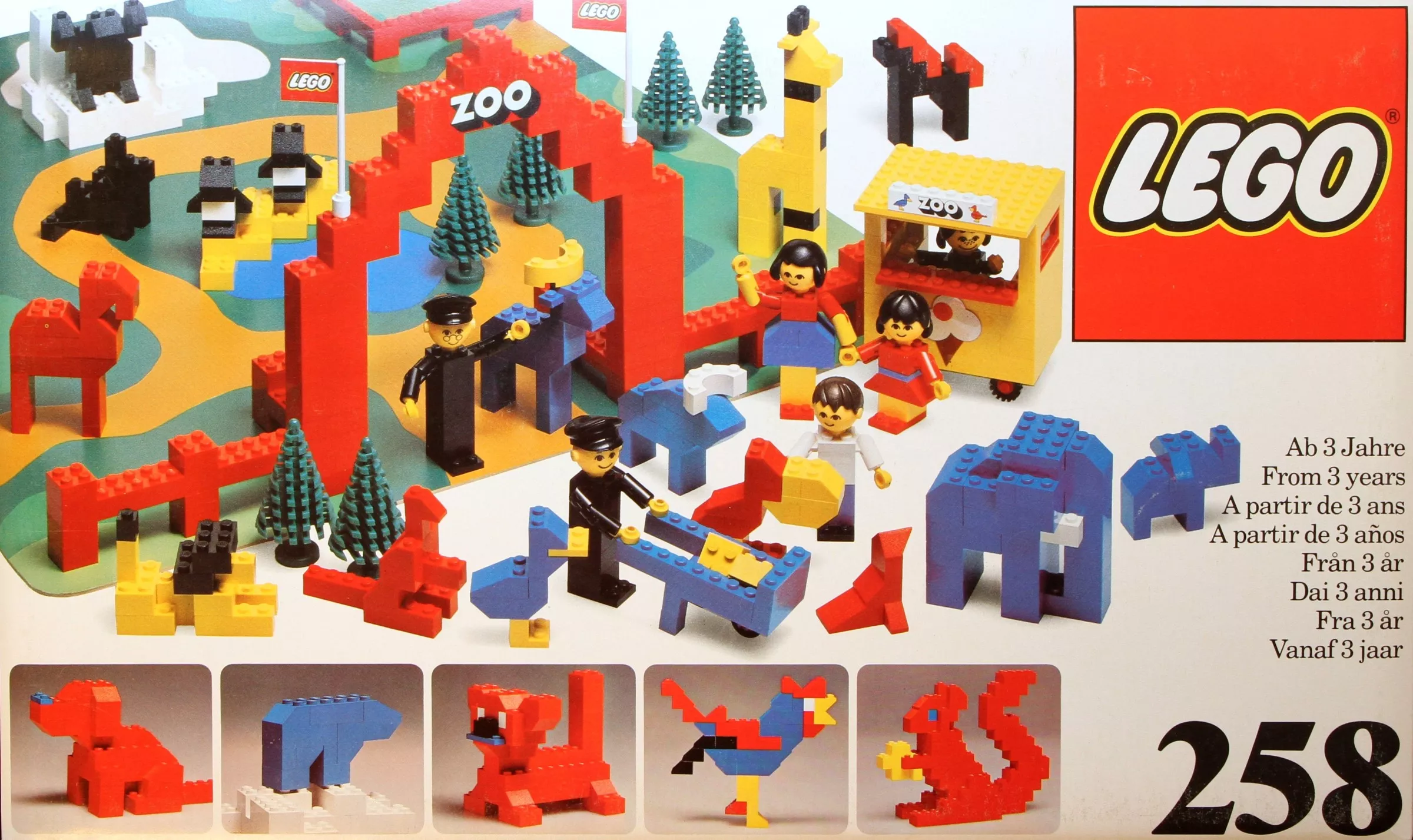 Set LEGO Basic 258 Zoo (with Baseboard)